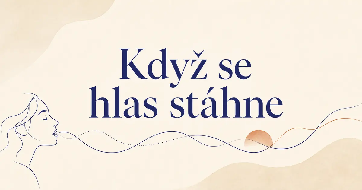 Grafická karta s titulkem Když se hlas stáhne